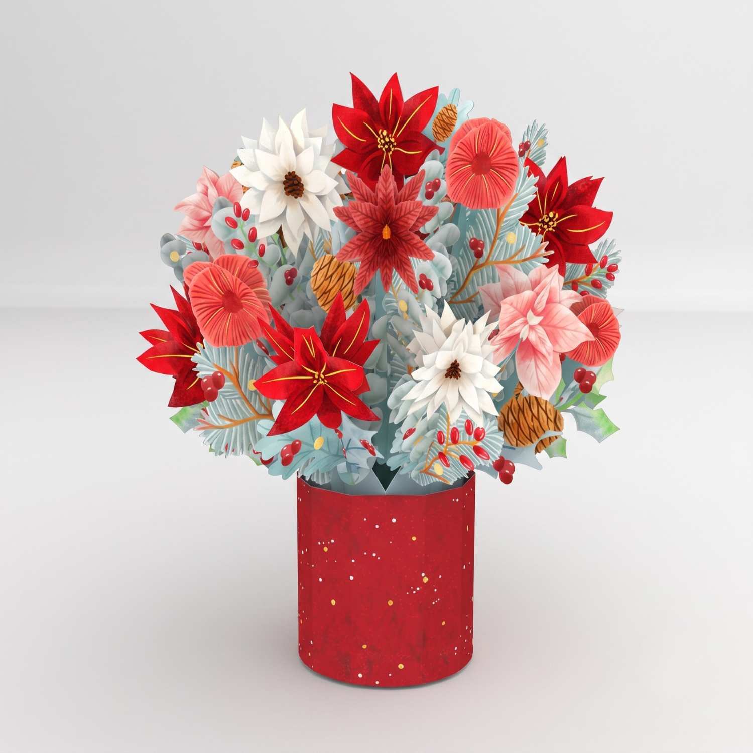 Weihnachtsstern Pop-Up Blumenstrauß