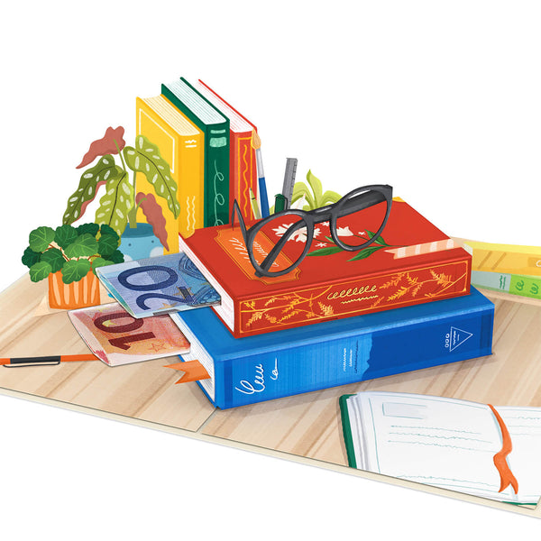 Buchgutschein Pop-Up Karte