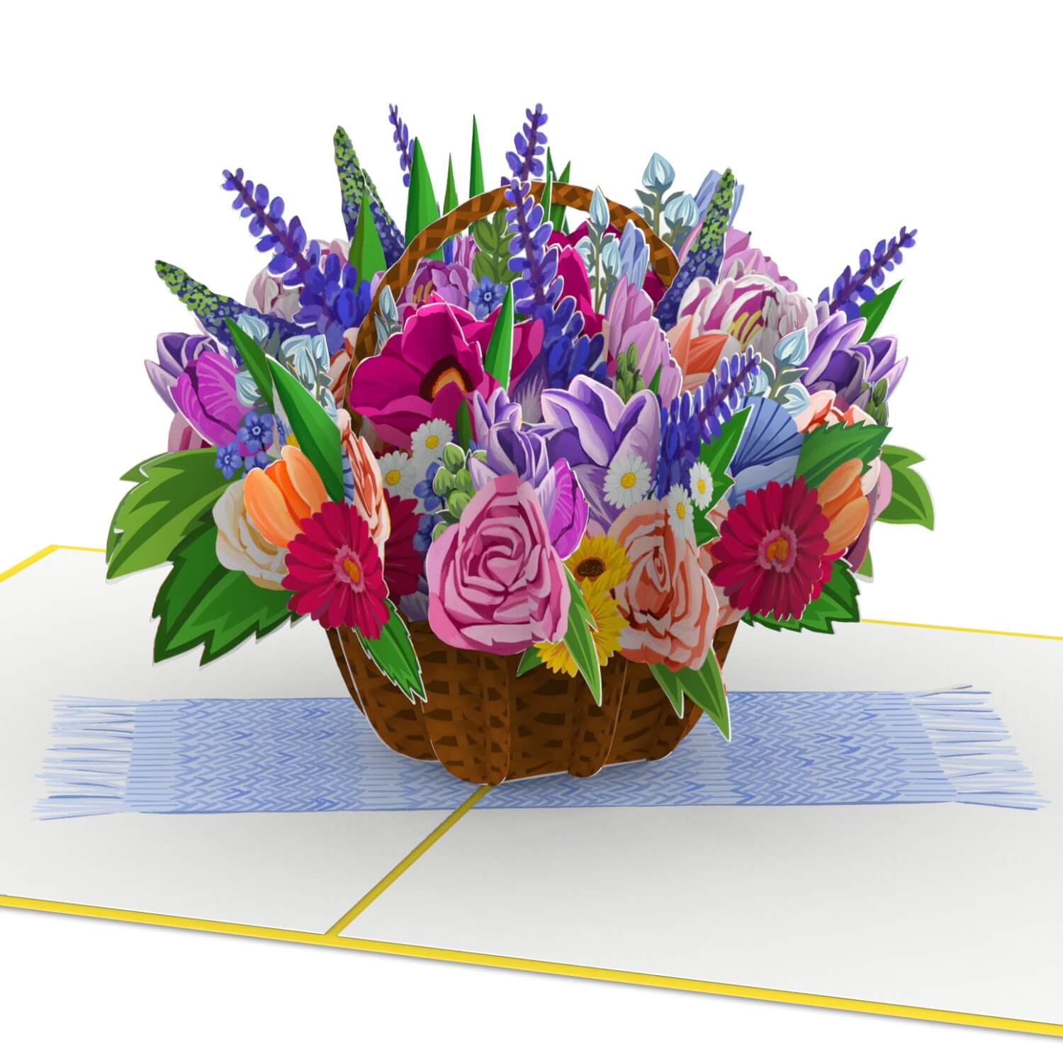 Colorful flower basket Pop-Up Card