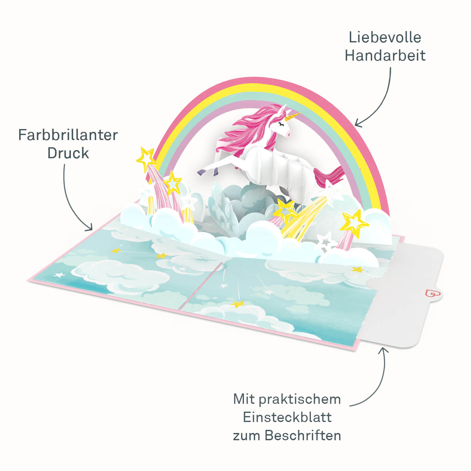 Unicorn with rainbow Pop-Up Card