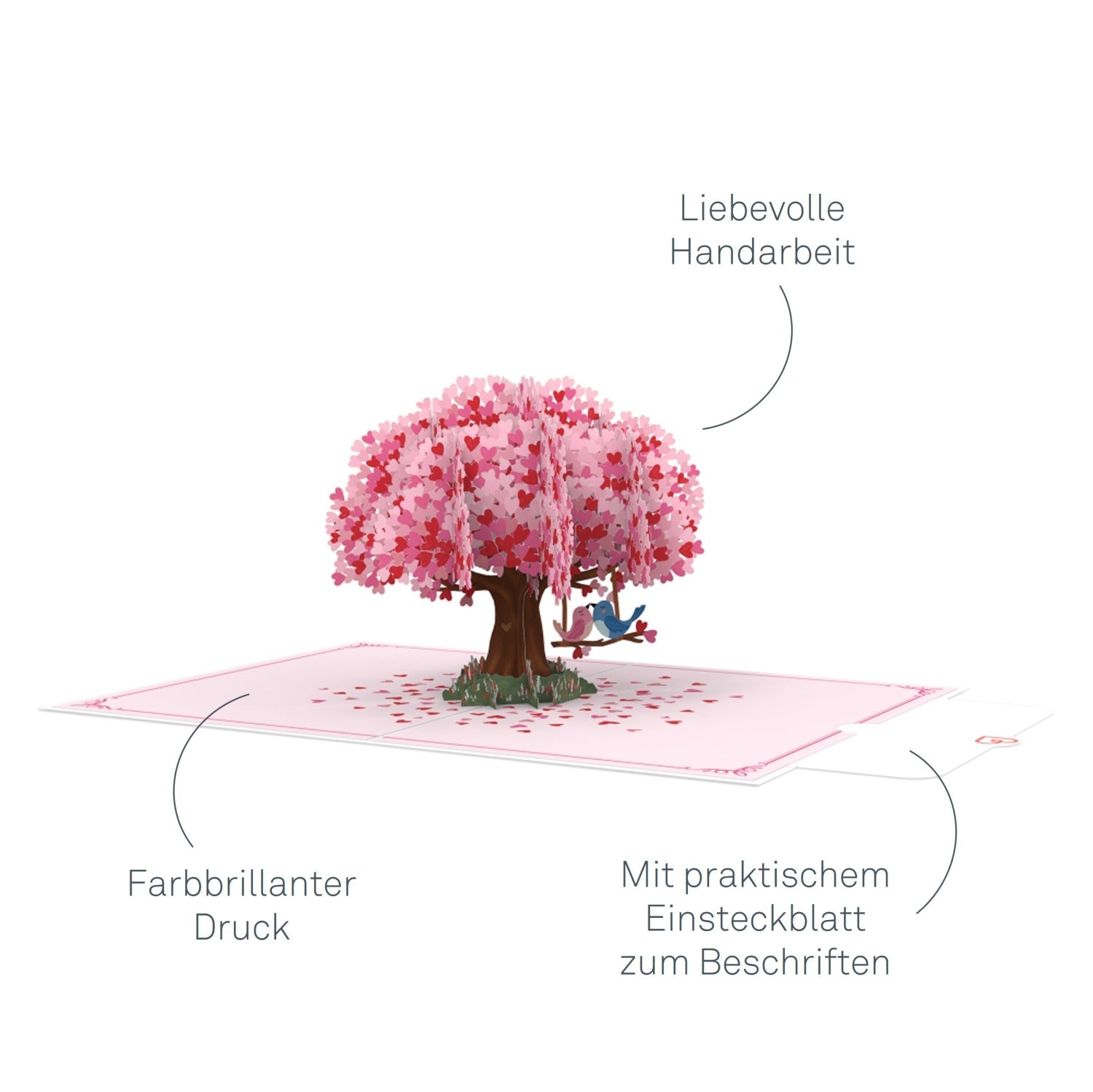 Heart tree with turtledoves Pop-Up Card