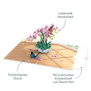 Orchidee mit Schmetterling Pop-Up Karte