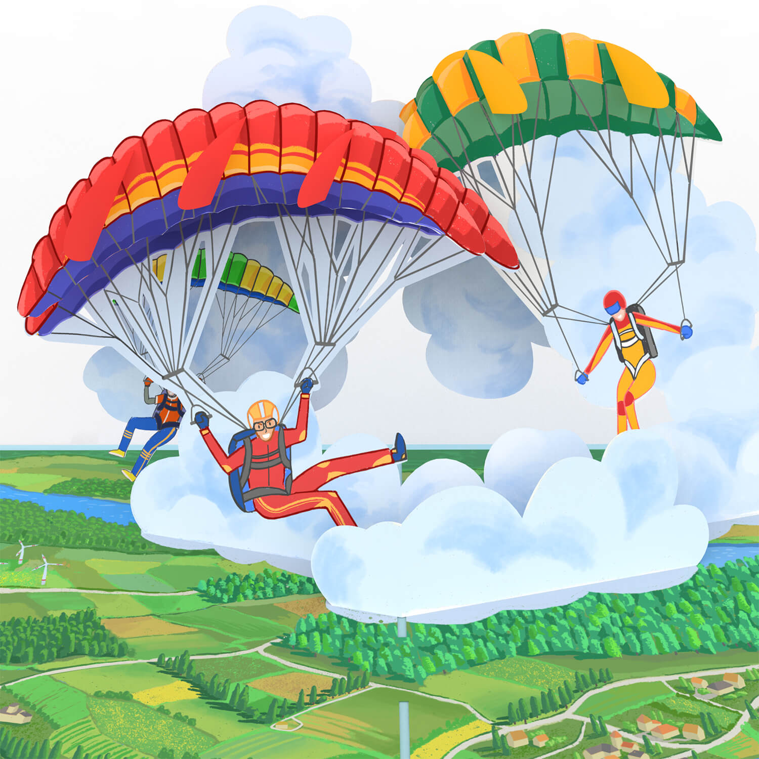 Paragliding Pop-Up Card