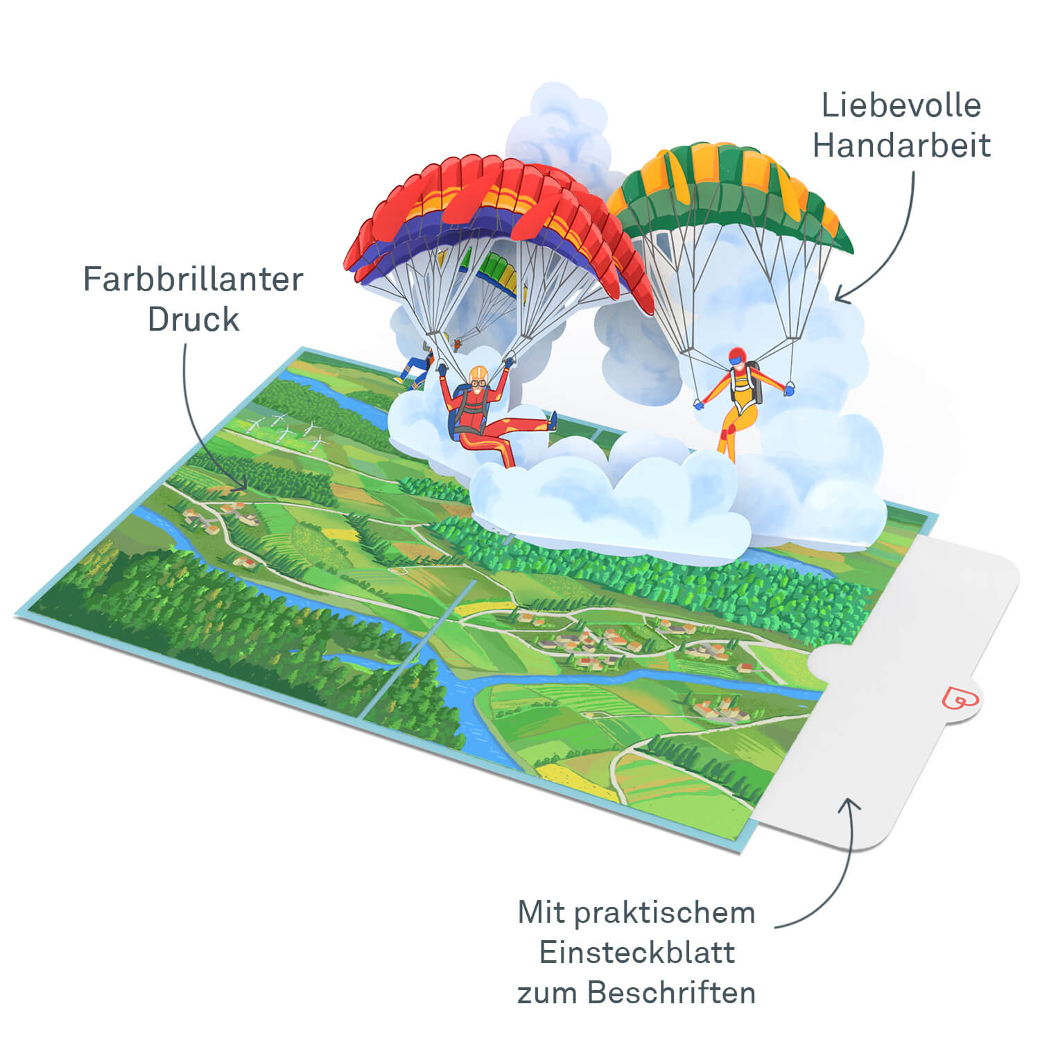 Paragliding Pop-Up Card
