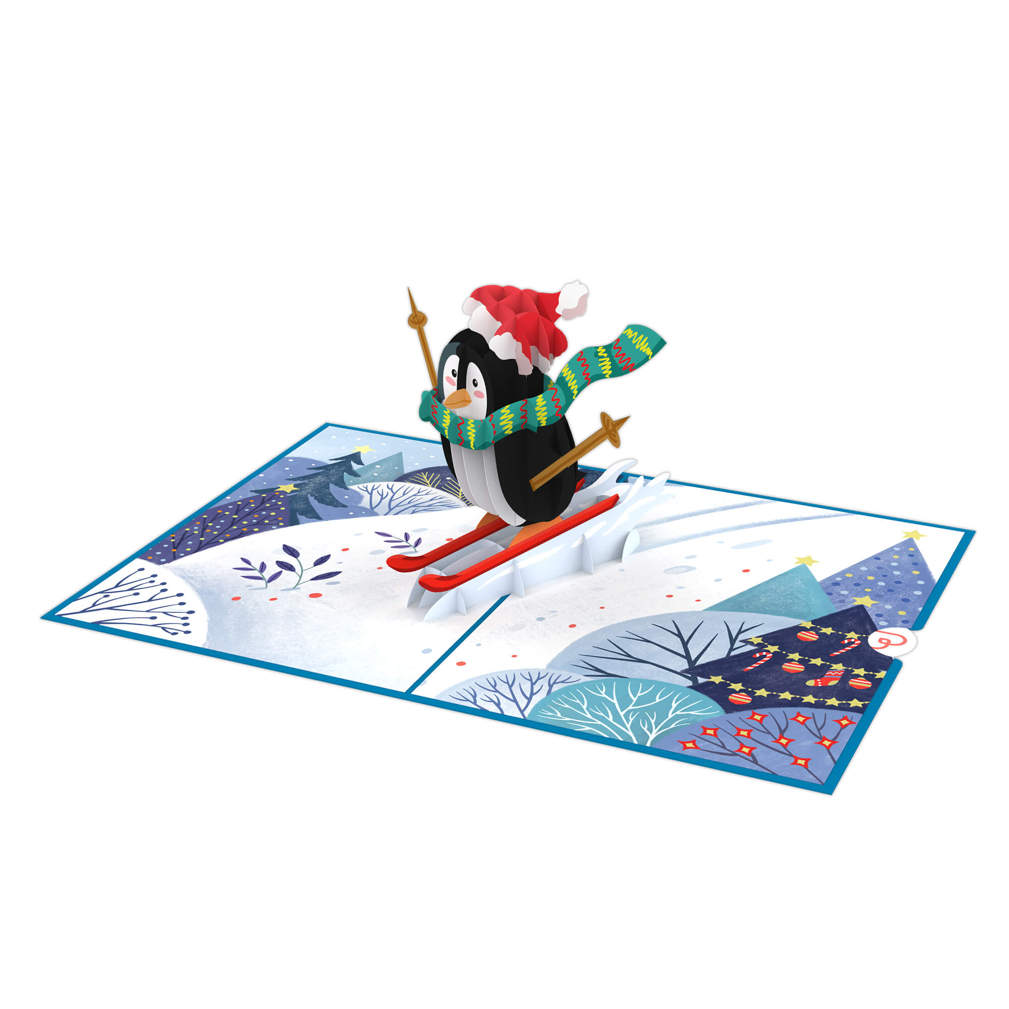 Penguin on ski Pop-Up Card