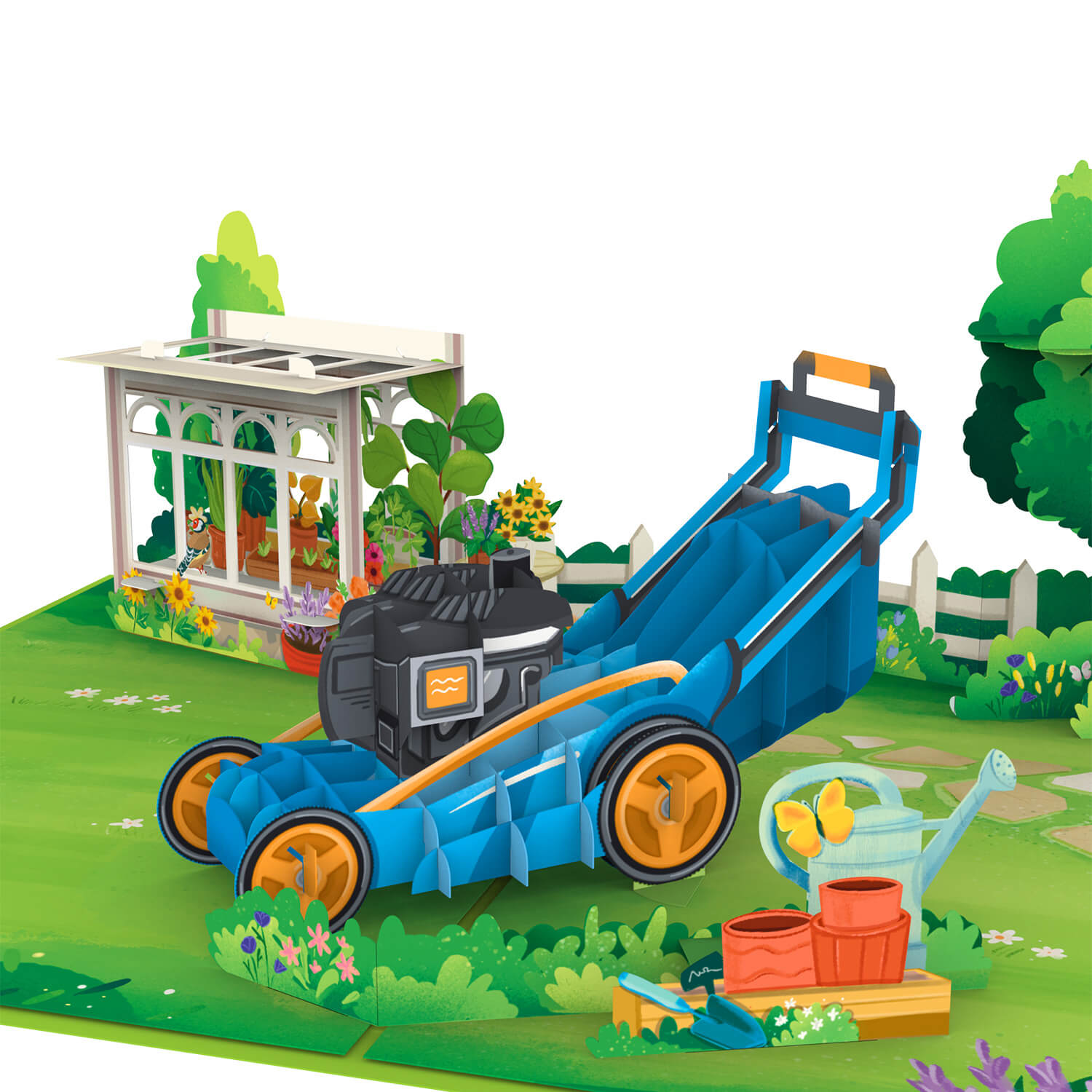 Lawn Mower Pop-Up Card