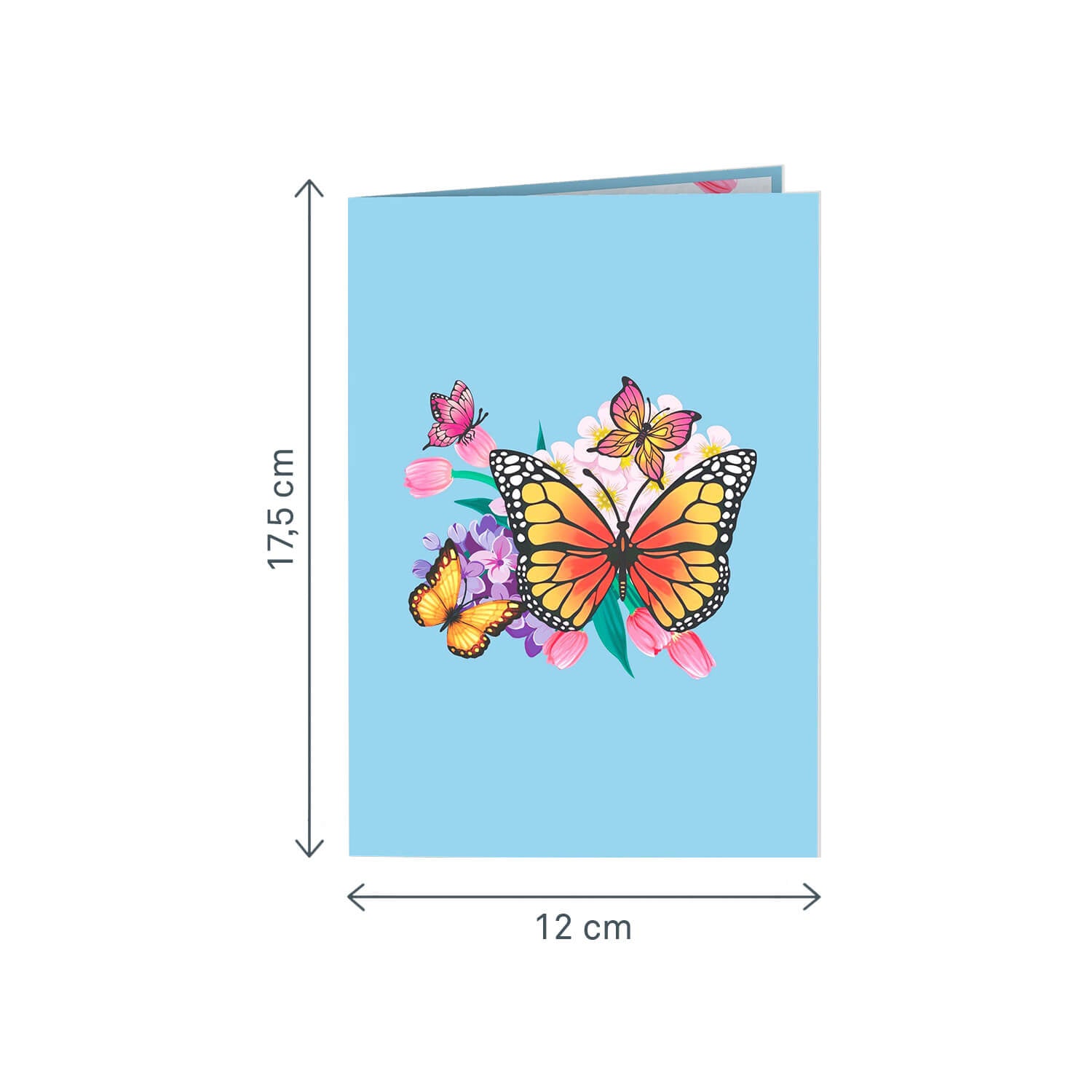 Colorful Butterflies on Flowers Pop-Up Card