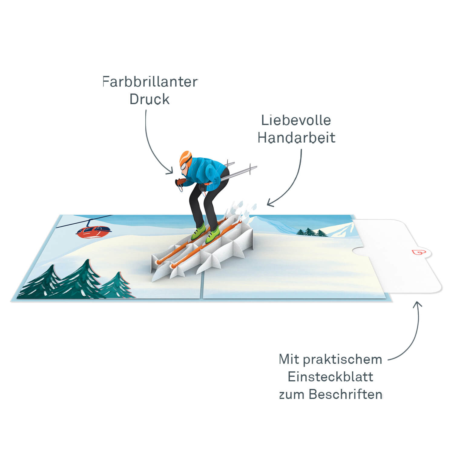 Skier Pop-Up Card