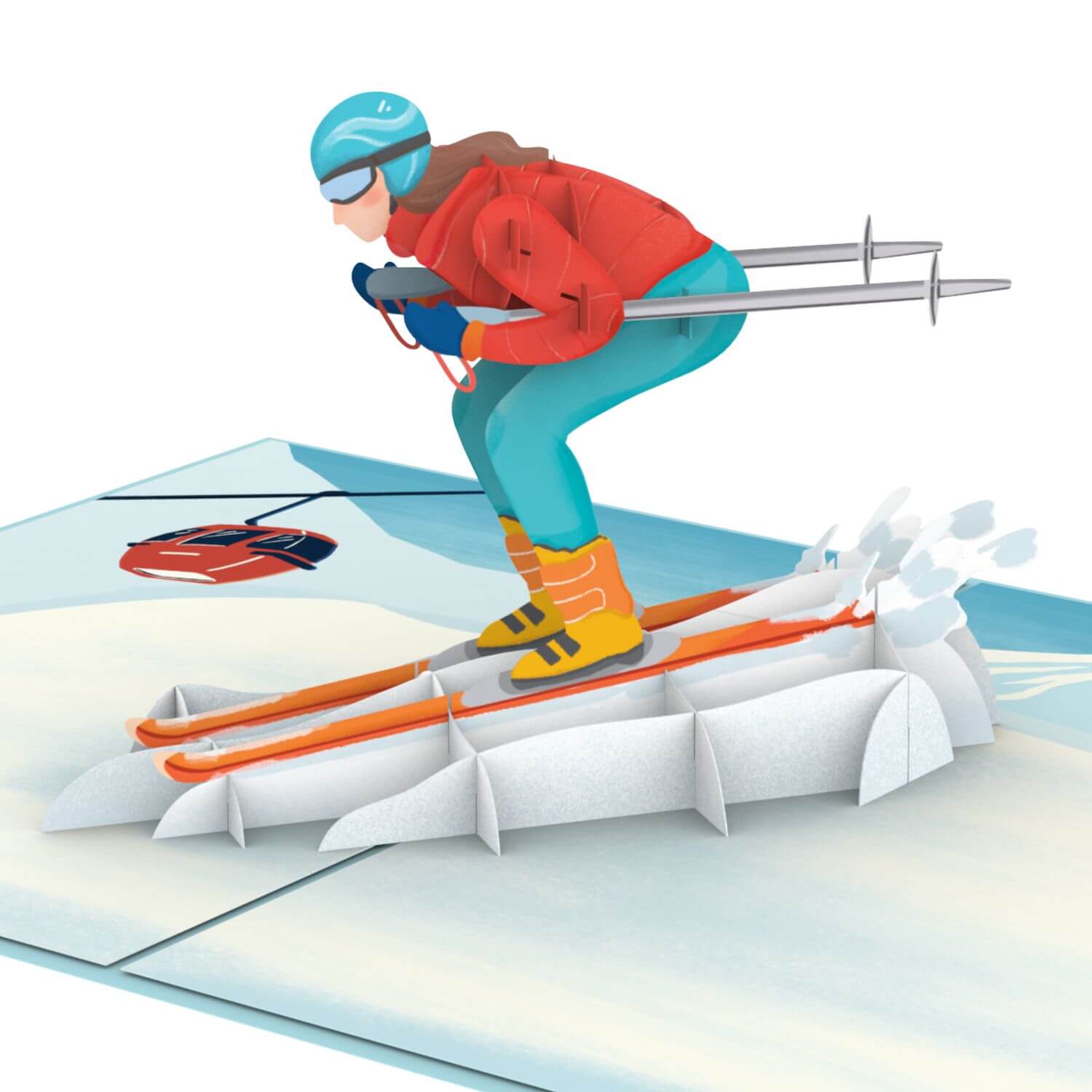 Skier Pop-Up Card