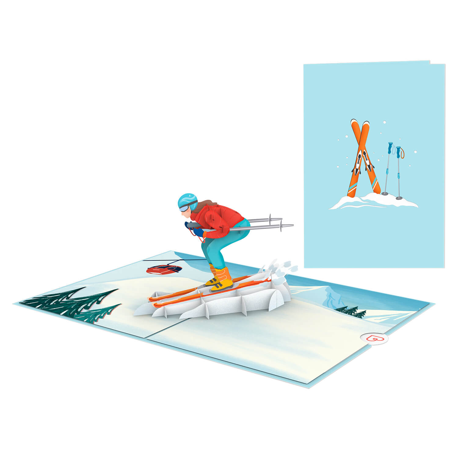 Skier Pop-Up Card