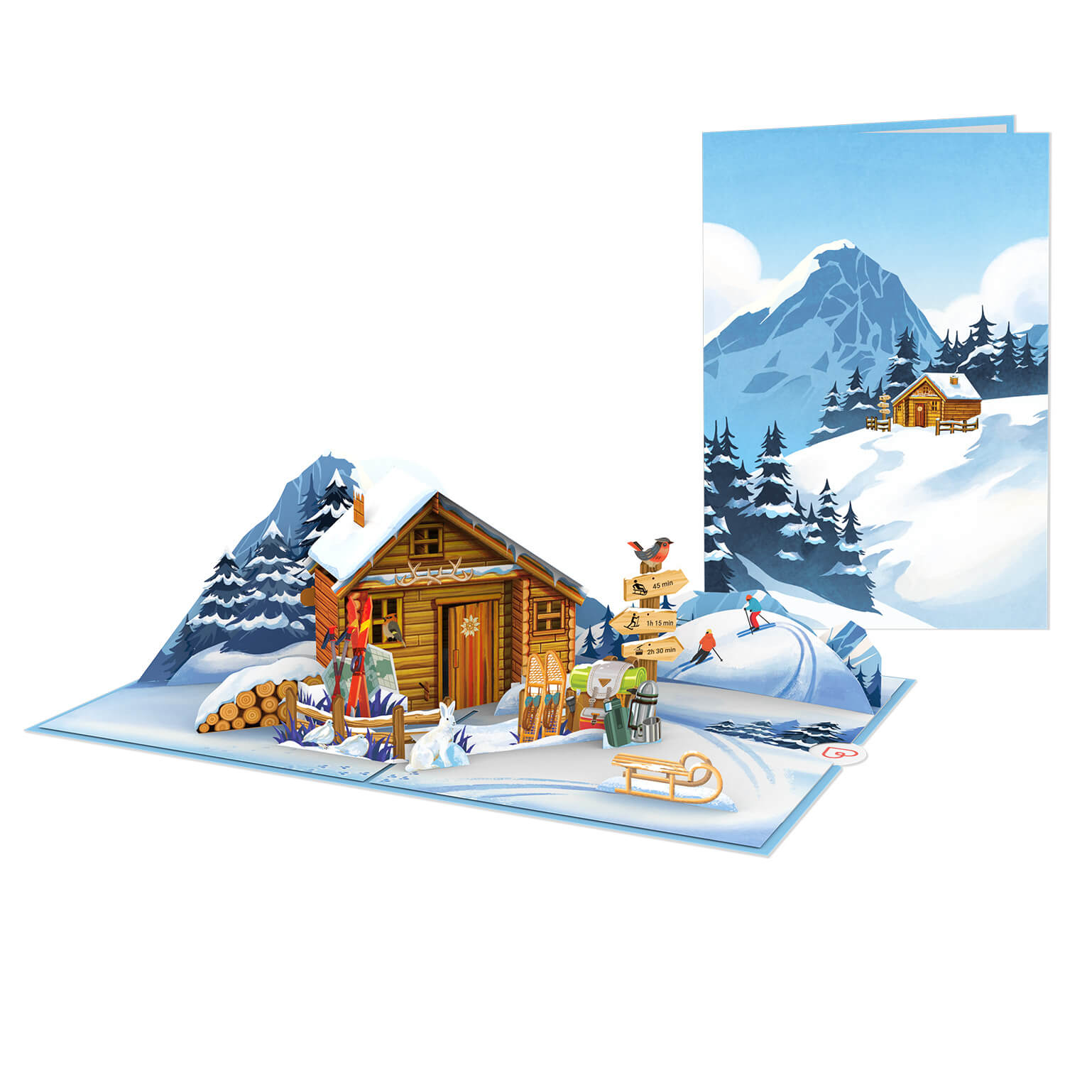 Winter Cabin Pop-Up Card