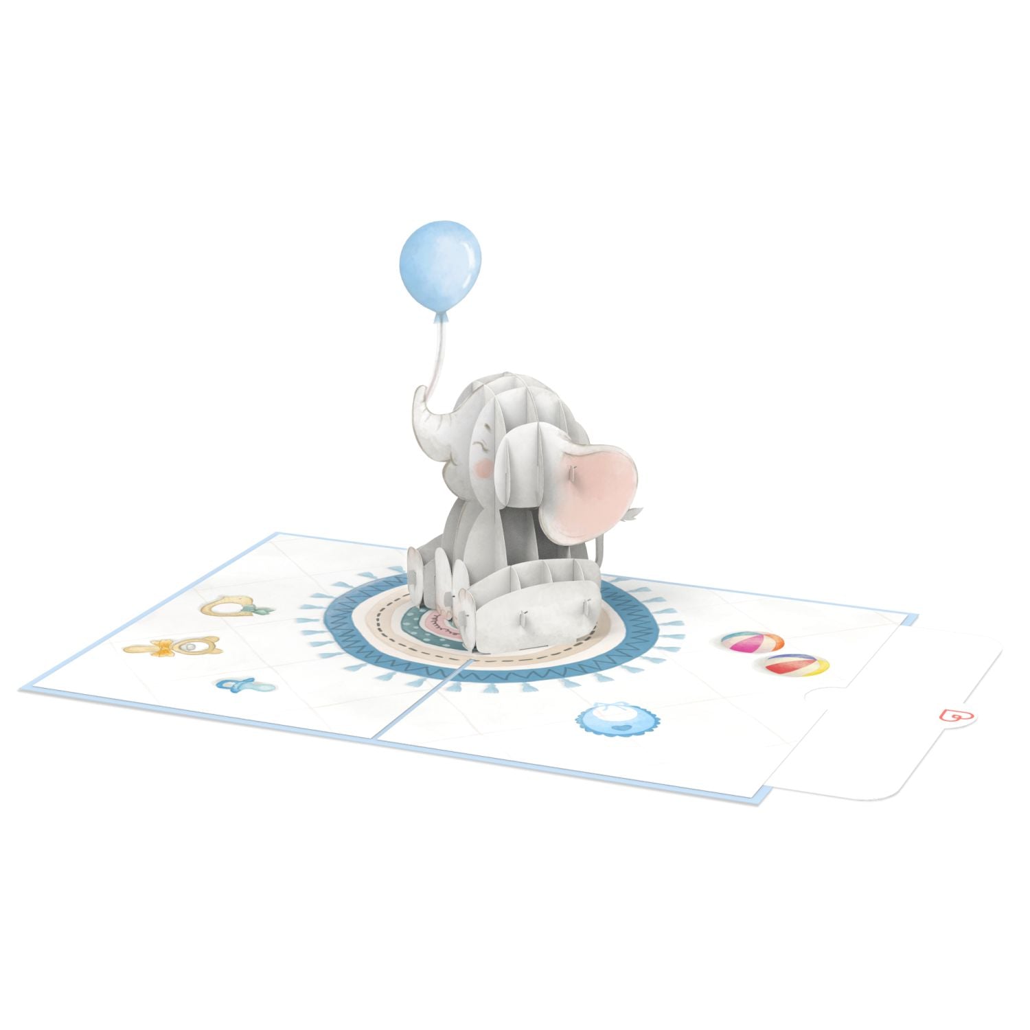 Baby Elephant (Blue) Pop-Up Card