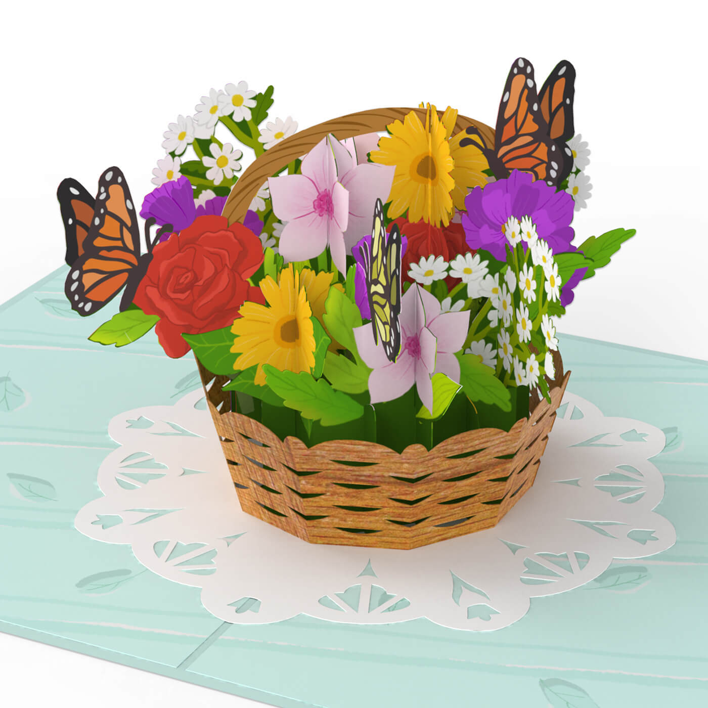 Flower basket with butterflies Pop-Up Card