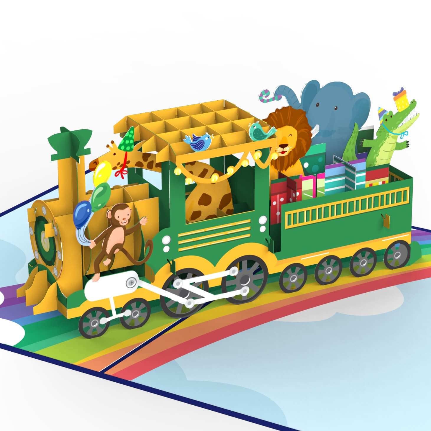 Birthday train Pop-Up Card