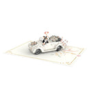 Wedding car with gay couple Pop-Up Card