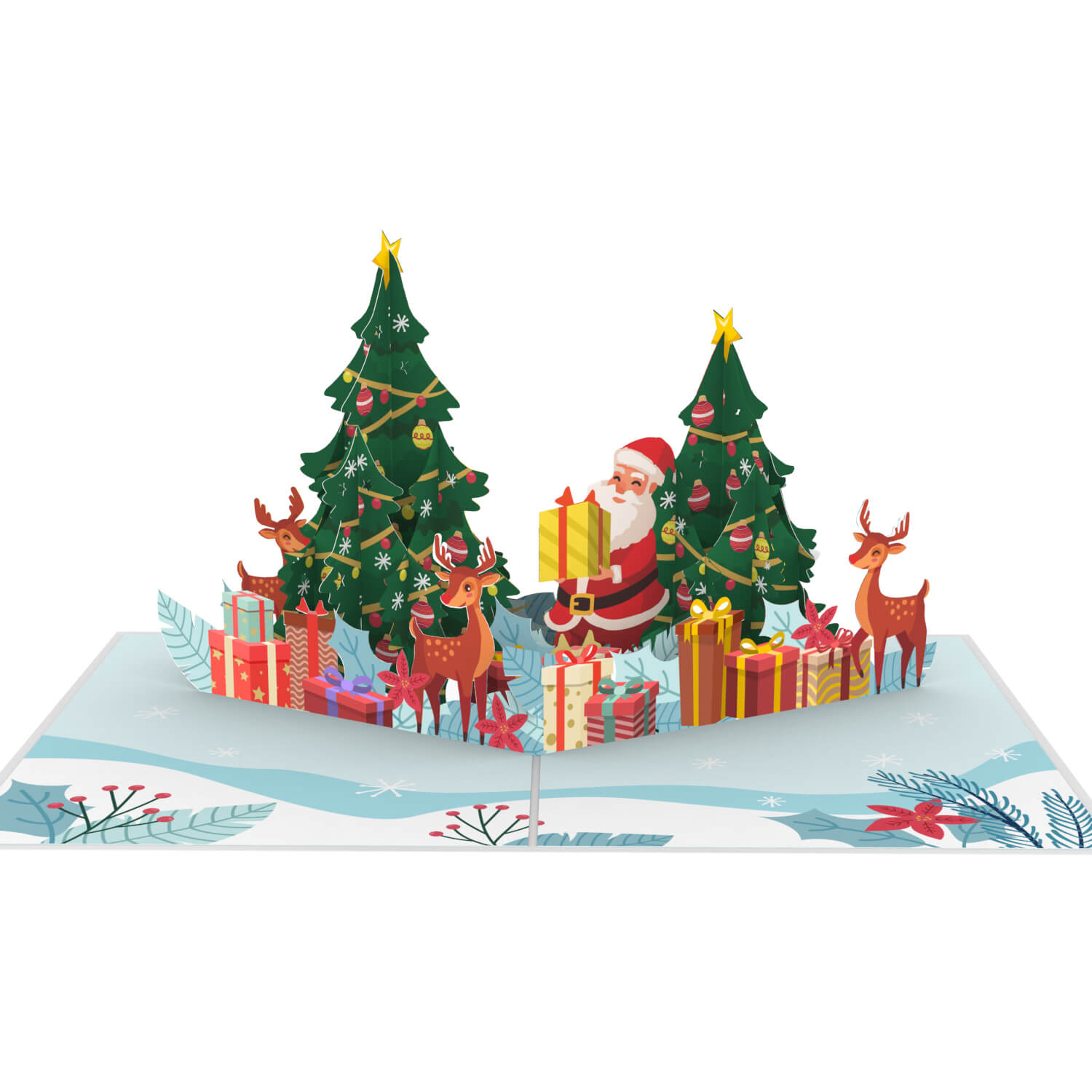 Santa Claus & Reindeer Pop-Up Card
