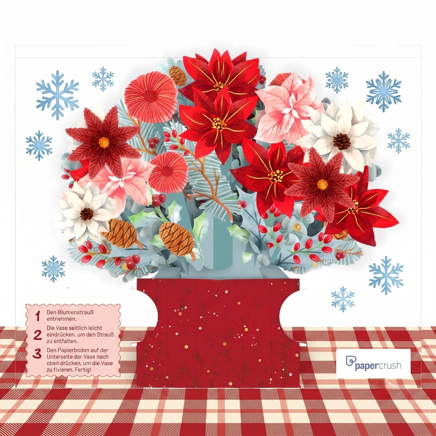 Weihnachtsstern Pop-Up Blumenstrauß