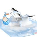 Stork & Baby (Blue) Pop-Up Card