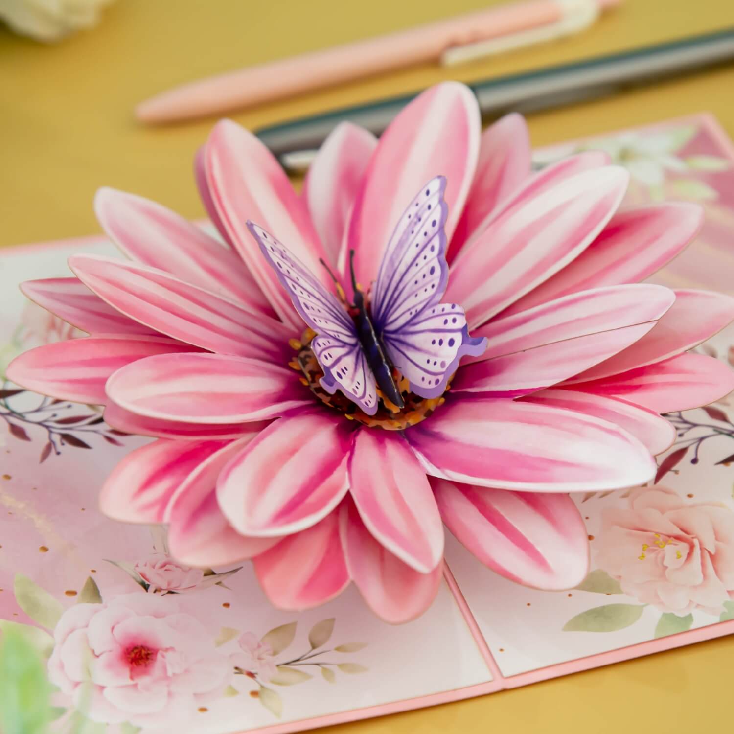 Flower with butterfly Pop-Up Card