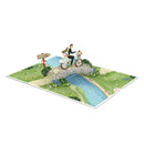 Newlyweds on bicycle Pop-Up Card