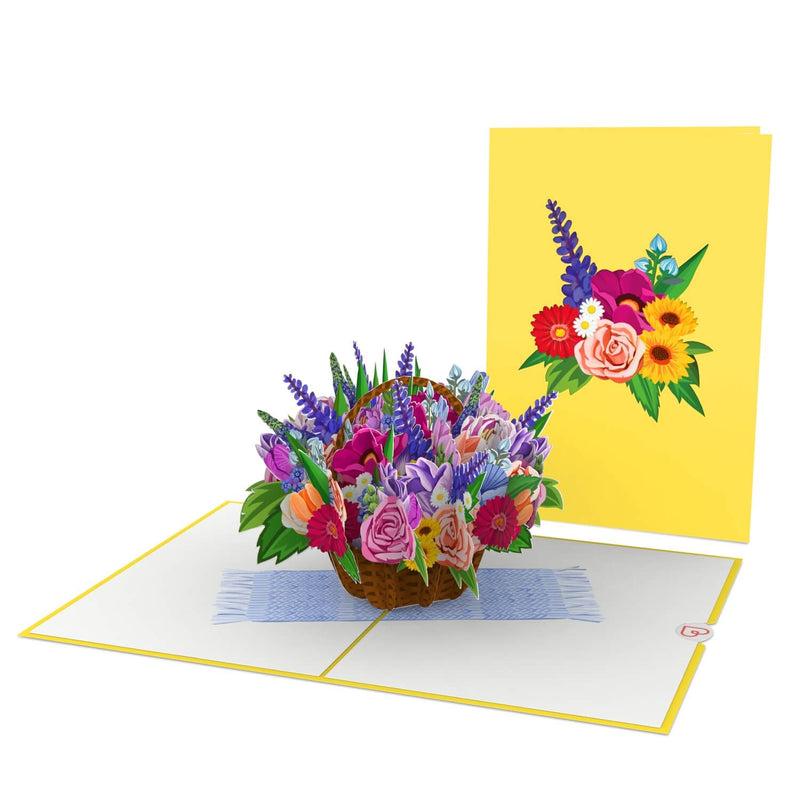 Colorful flower basket Pop-Up Card