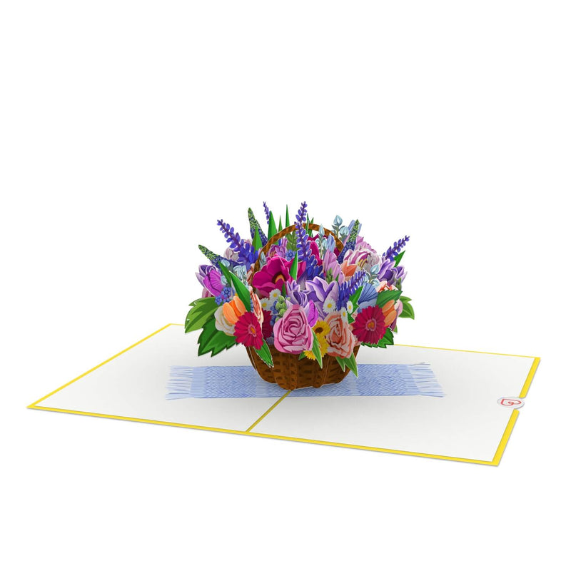 Colorful flower basket Pop-Up Card