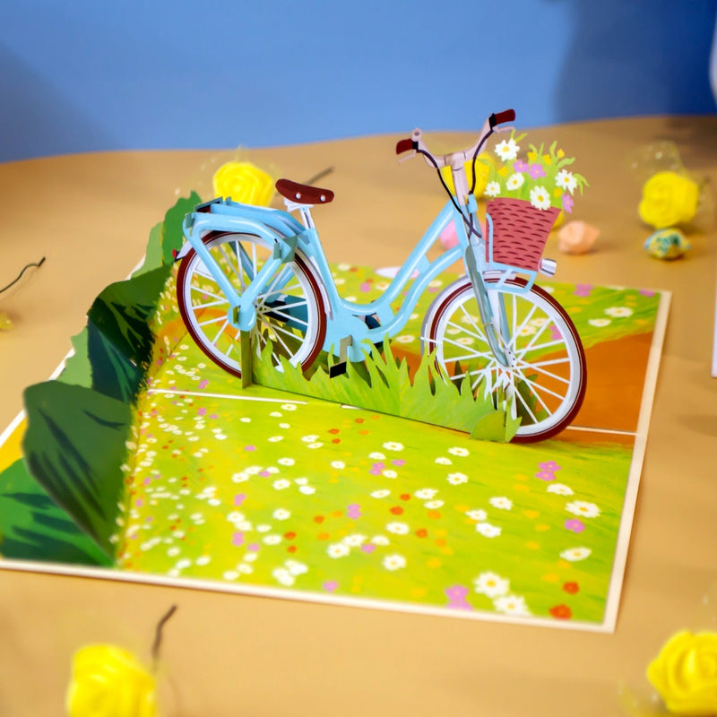 Bicycle with flowers Pop-Up Card