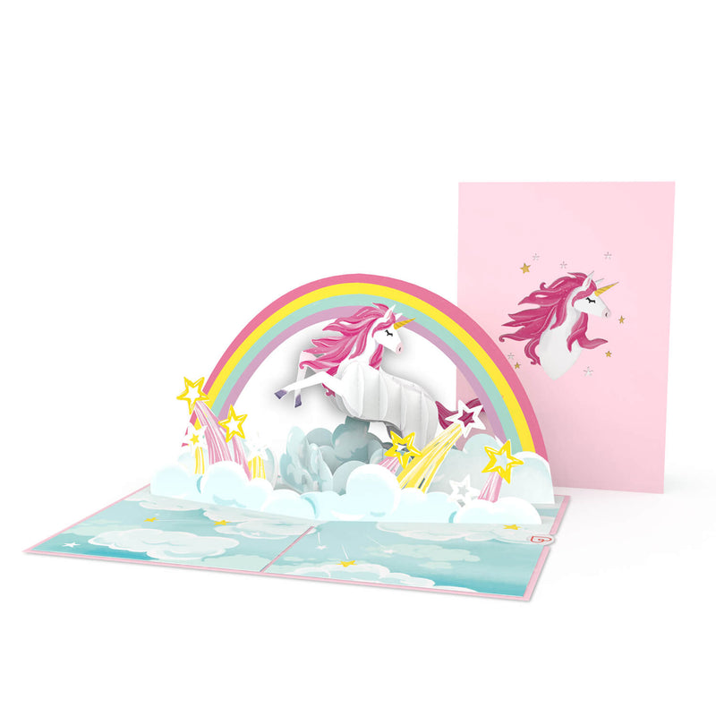Unicorn with rainbow Pop-Up Card