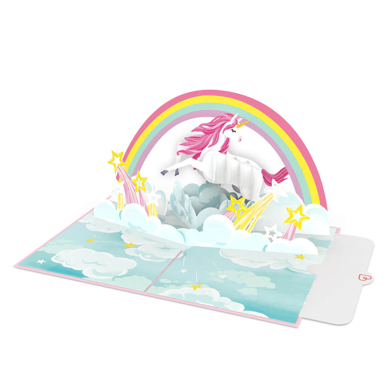 Unicorn with rainbow Pop-Up Card