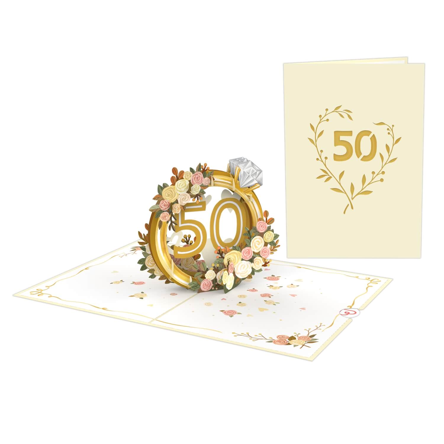 Golden Wedding Anniversary Pop-Up Card