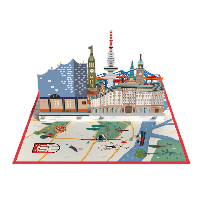 Hamburg Pop-Up Karte