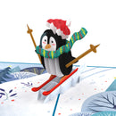 Penguin on ski Pop-Up Card