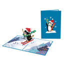 Penguin on ski Pop-Up Card