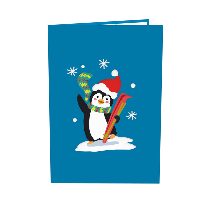 Penguin on ski Pop-Up Card