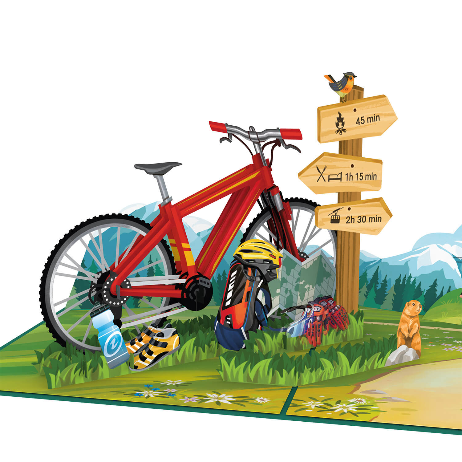 Mountain Bike Pop-Up Card