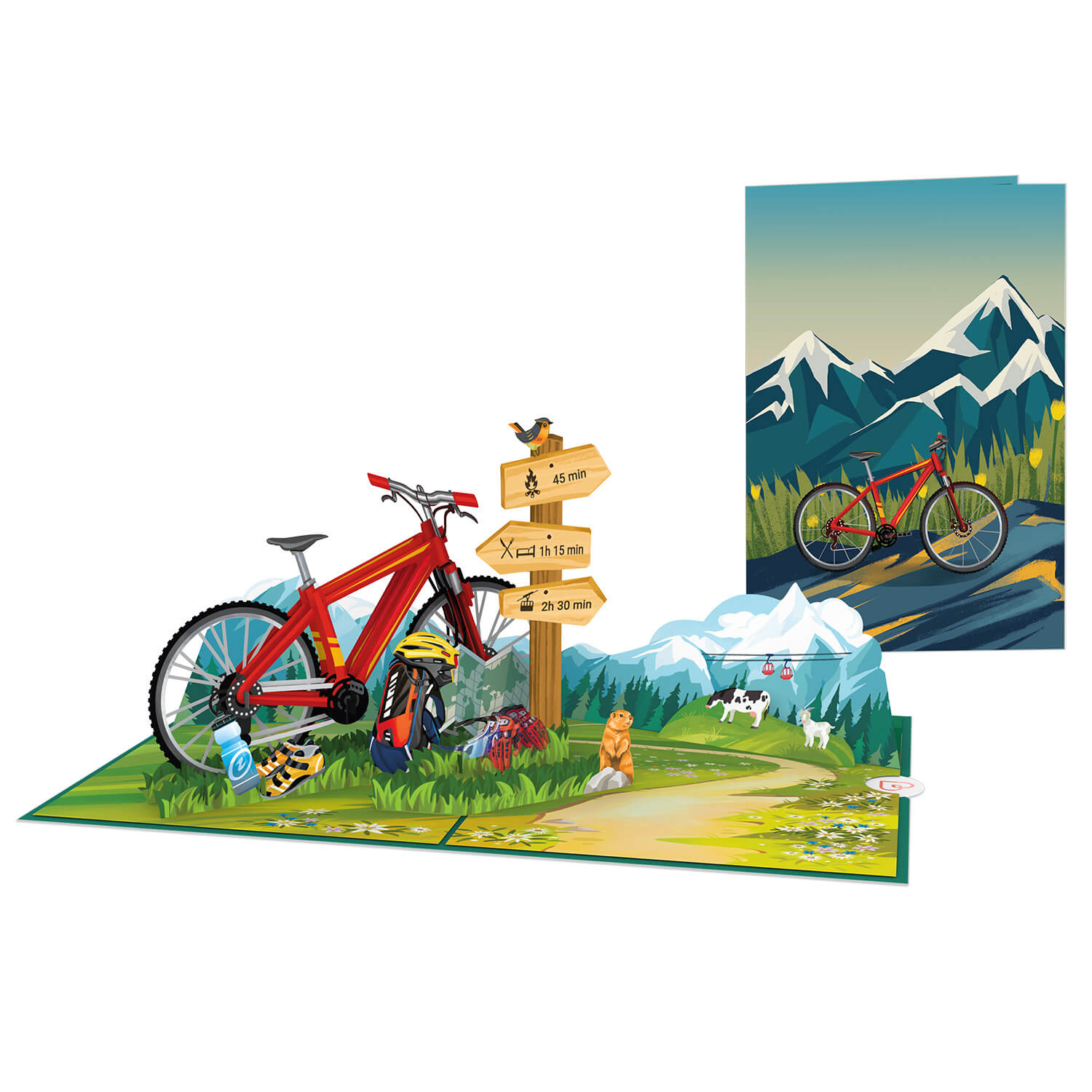 Mountain Bike Pop-Up Card
