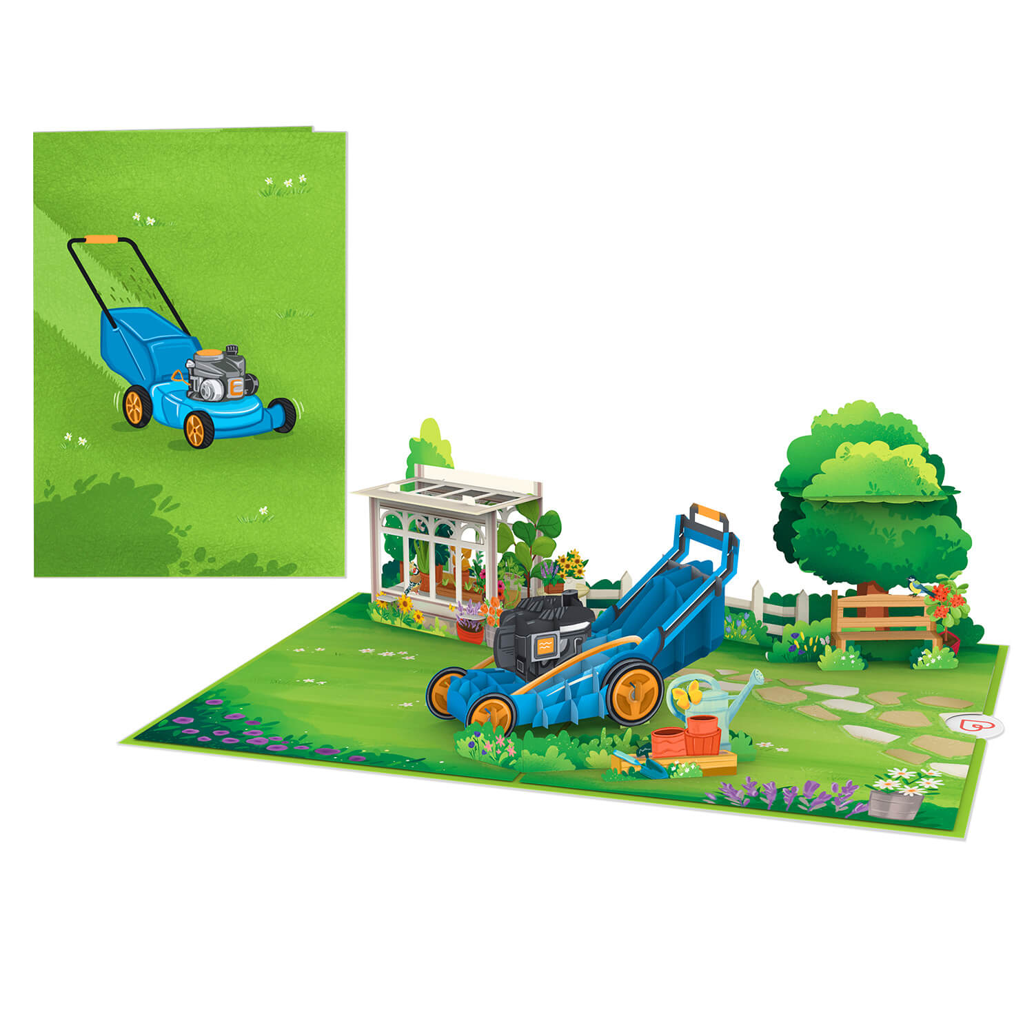 Lawn Mower Pop-Up Card