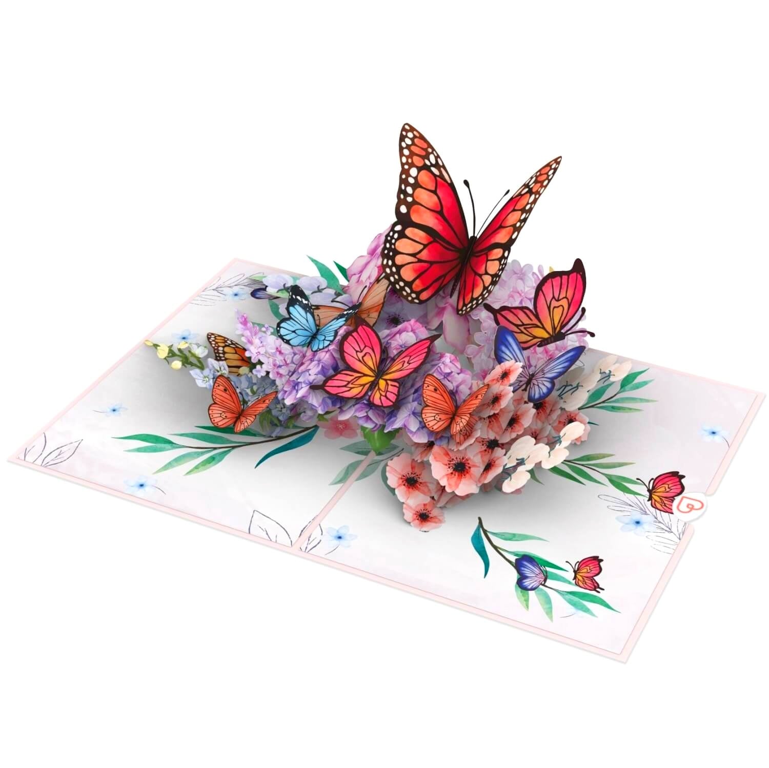 Set of 4 Pop-Up Cards "Blossoms & Butterflies"