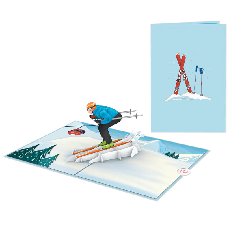 Skier Pop-Up Card