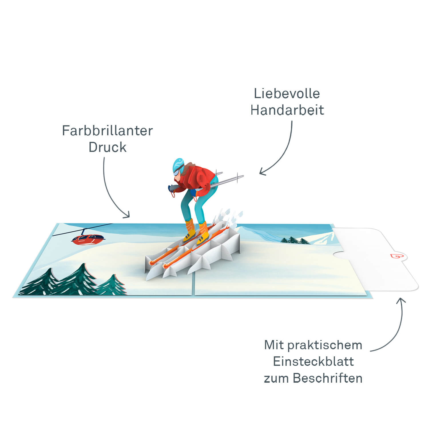 Skier Pop-Up Card