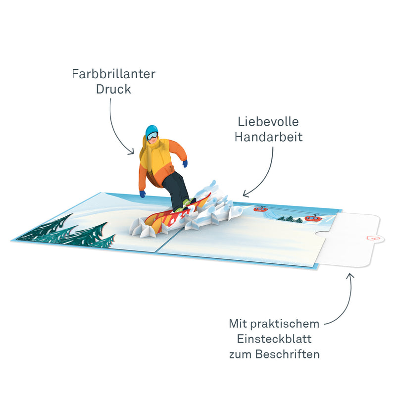 Snowboarder Pop-Up Karte