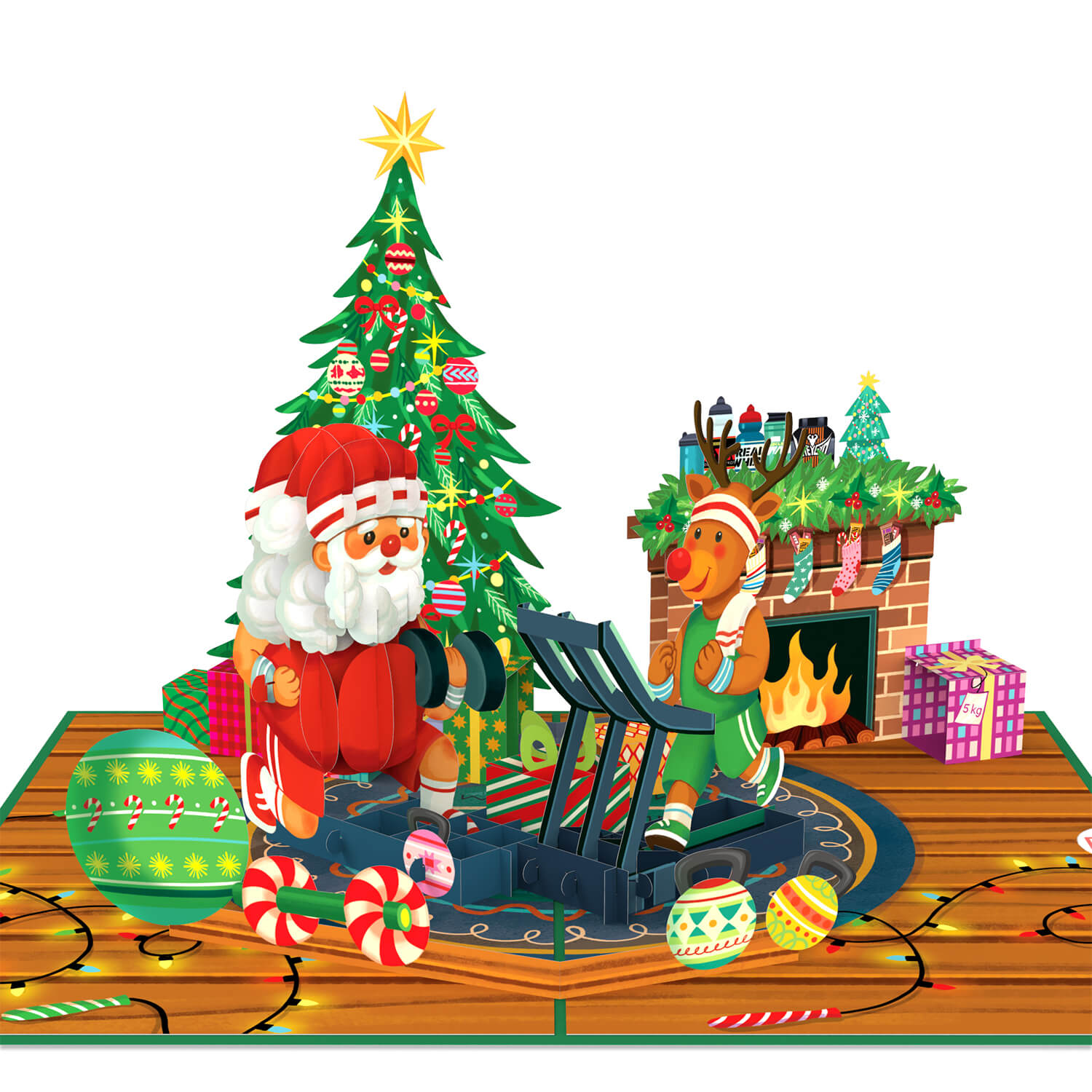 Merry Fitmas Pop-Up Card