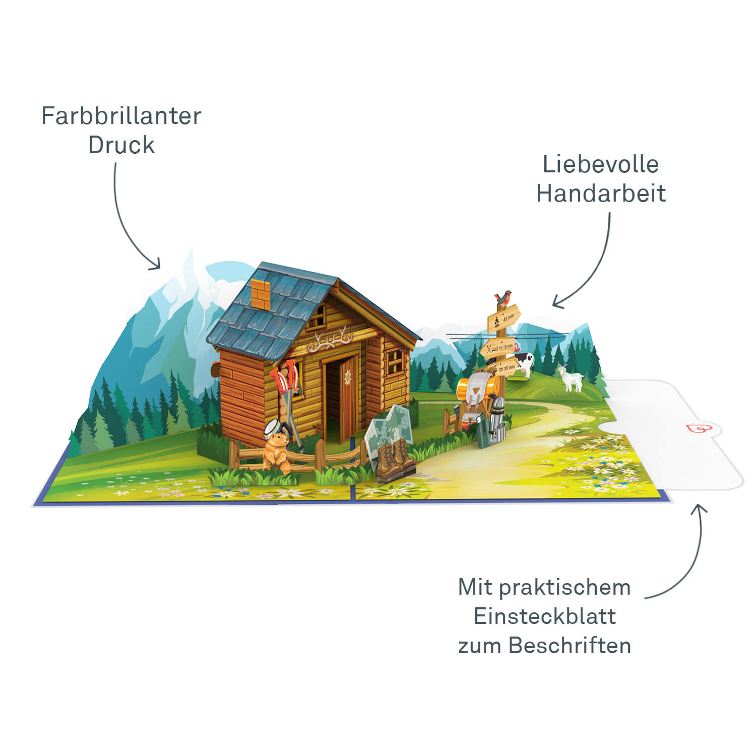 Mountain Hut Pop-Up Card