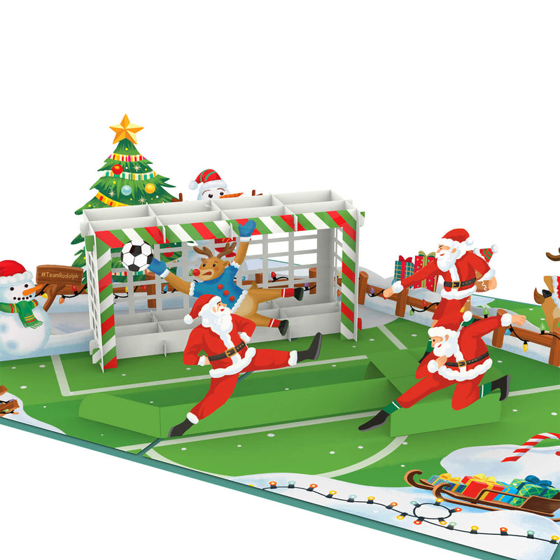 Weihnachtsfußball Pop-Up Karte