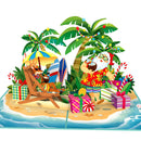 Santa Claus on the Beach Pop-Up Card