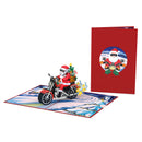 Santa Claus on a motorcycle Pop-Up Card