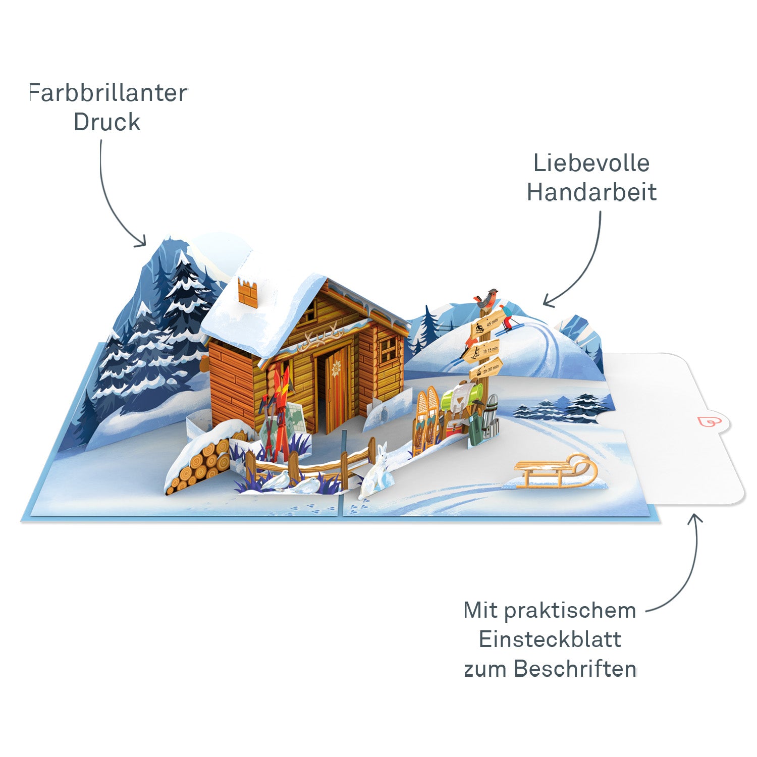 Winter Cabin Pop-Up Card