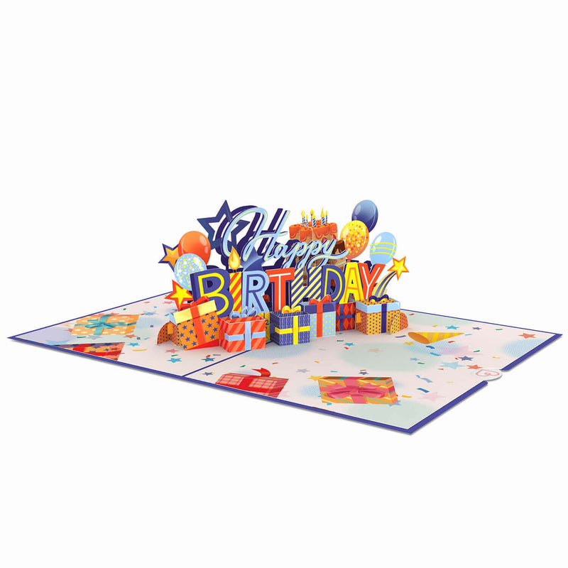 Happy Birthday (Blau) Pop-Up Card