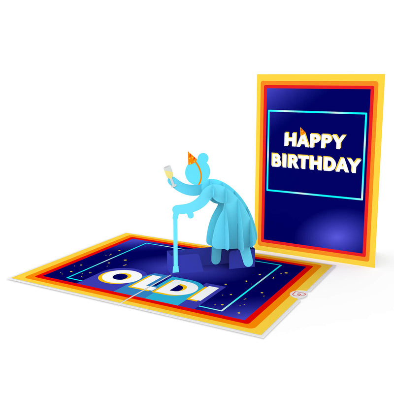 Happy Birthday OLDI (woman) Pop-Up Card