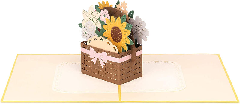 Flower basket with bow Pop-Up Card